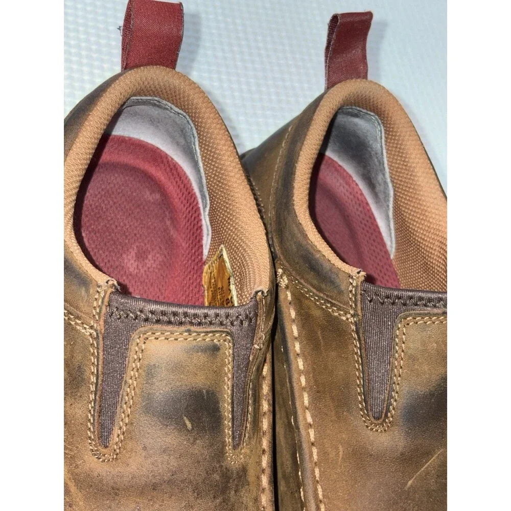Twisted X Work Shoes Mens 8 Composite Safety Toe Leather Slip Moccasin MXCC003